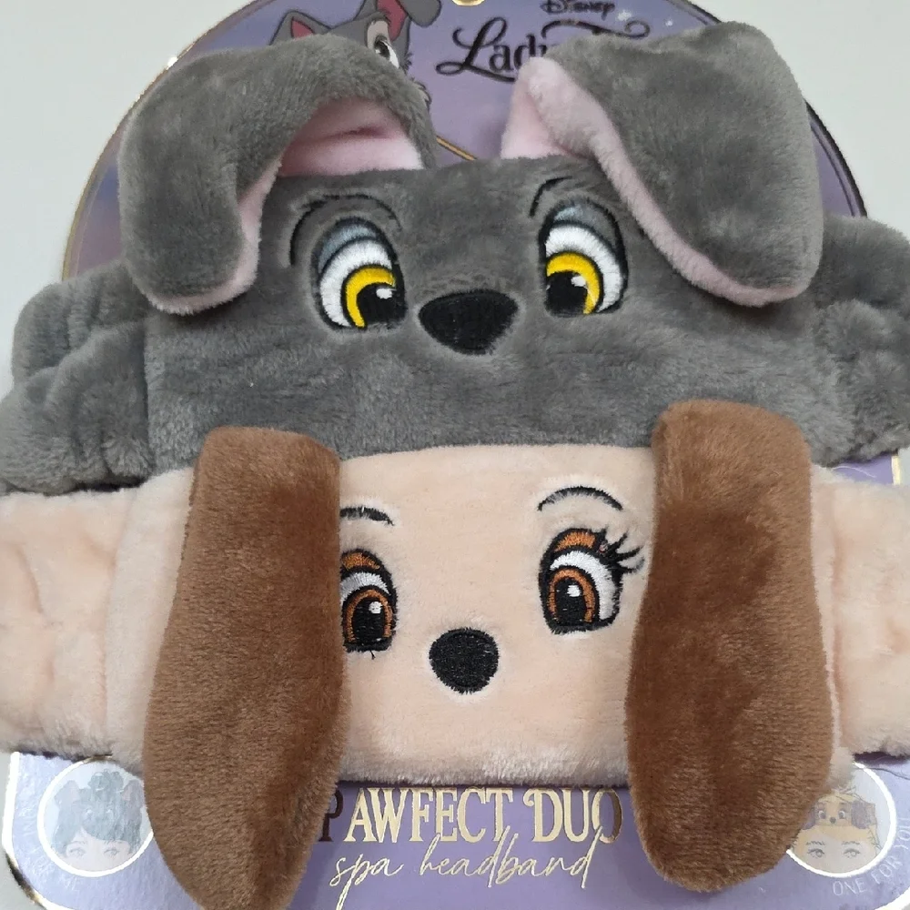 Disney Lady and the Tramp Spa Headbands - Pawfect Duo Spa Headband - Plush